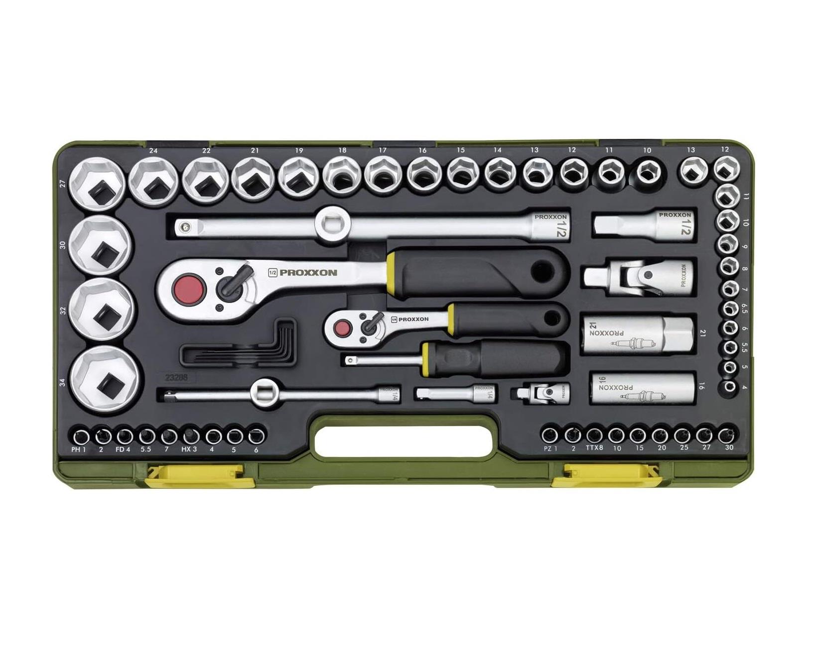 Proxxon 23286 1/4 - 1/2 65 Parça Lokma Ve Bits Takım 