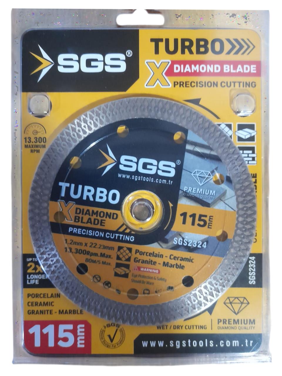 SGS Turbo Elmas Hassas Kesici 115MM X 1.2MM SGS2324