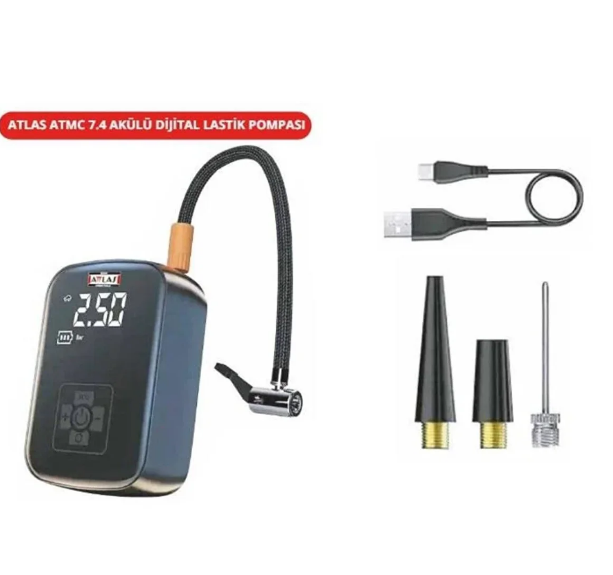 Attlas Dijital Lastik Şişirme Pompası ATMC 7.4 A0104074