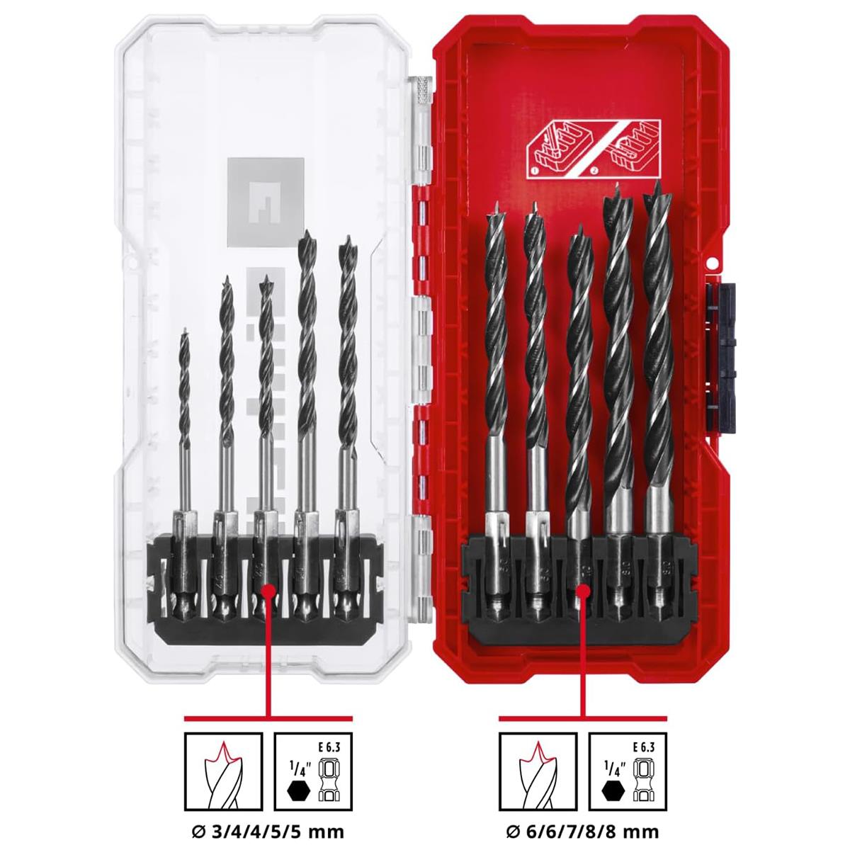Einhell S-CASE Bits Hss 10 Parçalı Ahşap Matkap Ucu Seti 108733