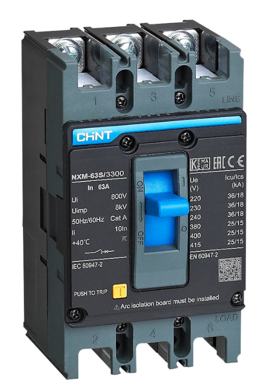 Chnt Kompakt Şalter 63A 25KA 3P Sabit Tip 205889
