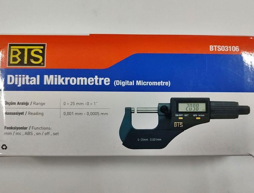 Bts Dijital Mikrometre 0-25 mm BTS03106