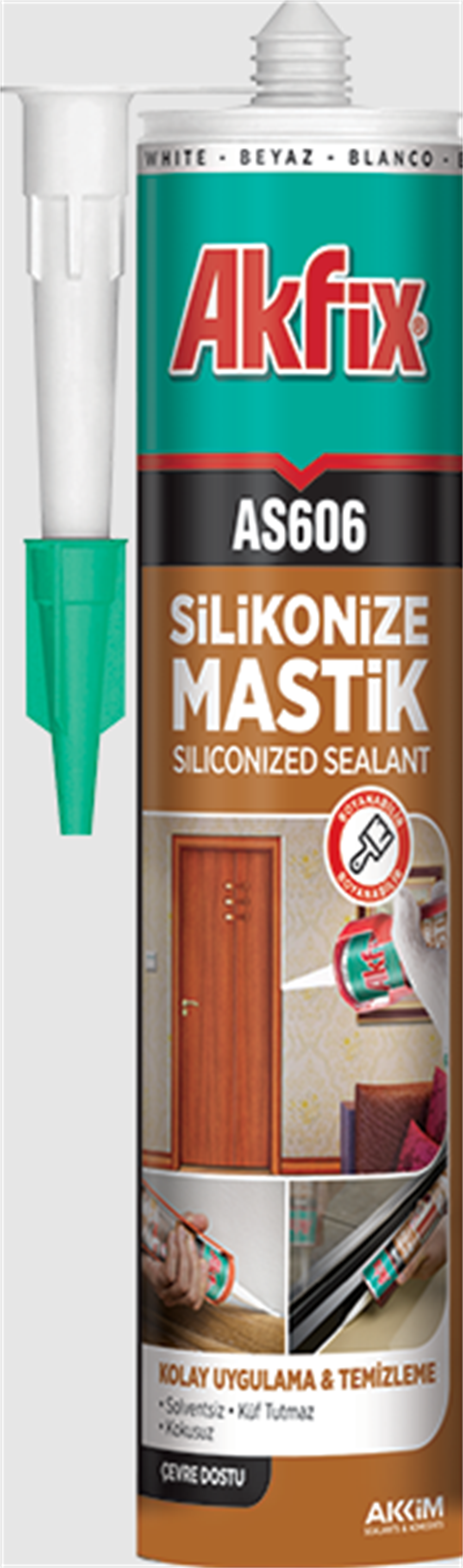Akfix AS606 Silikonize Mastik AltınmeşeYapı Kimyasalları