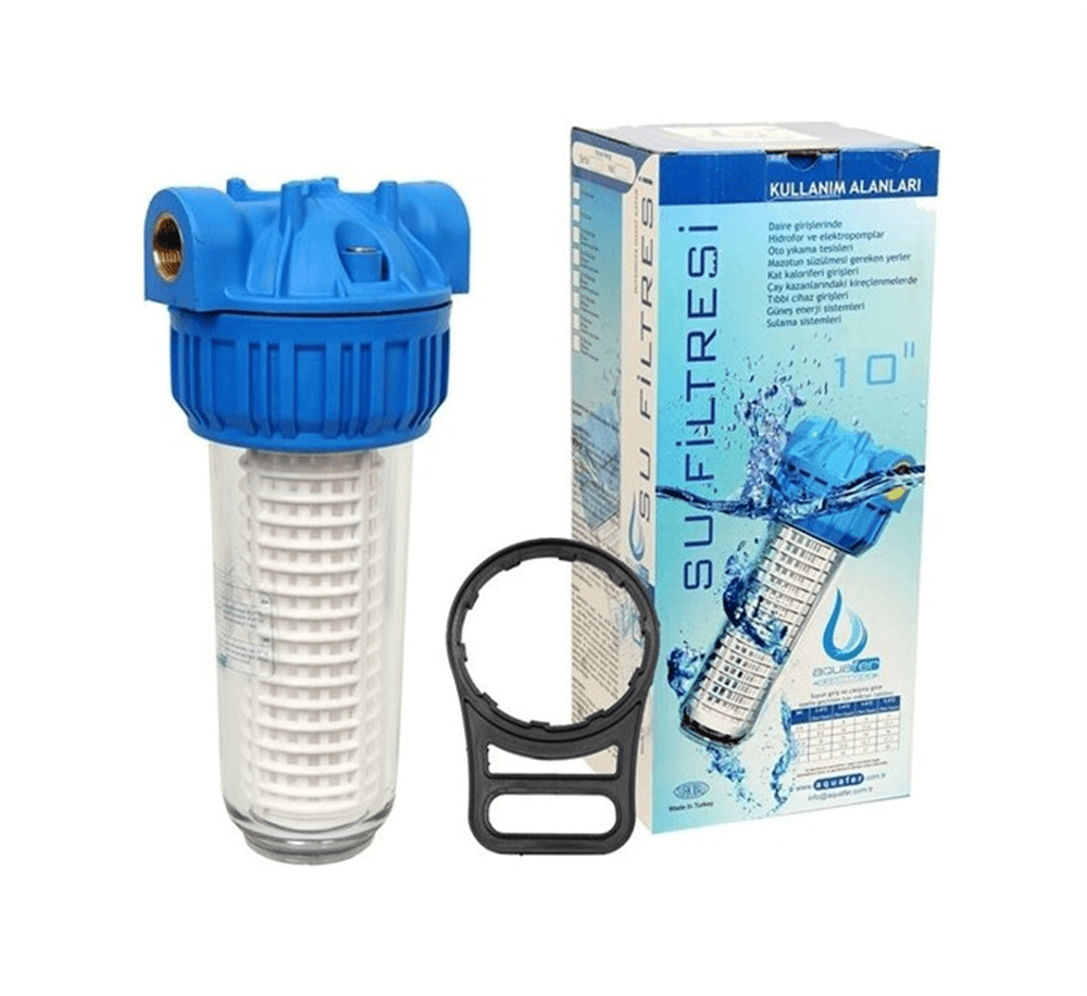 Aquafer 10 Inç Yıkanabilir Su Arıtma Filtresi (3/4 Inç Girişli)