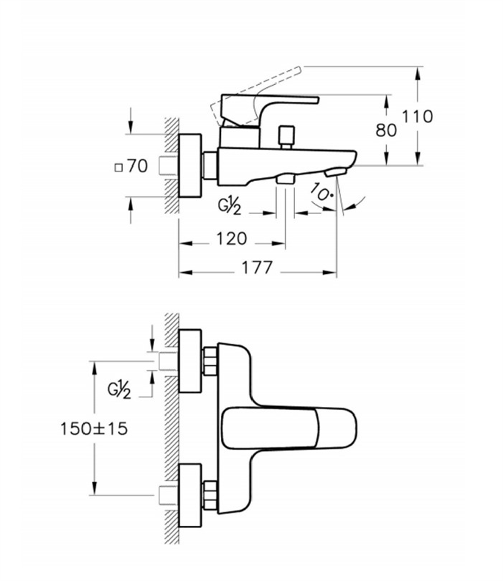 Artema Sento A42516 Banyo Bataryası,Krom