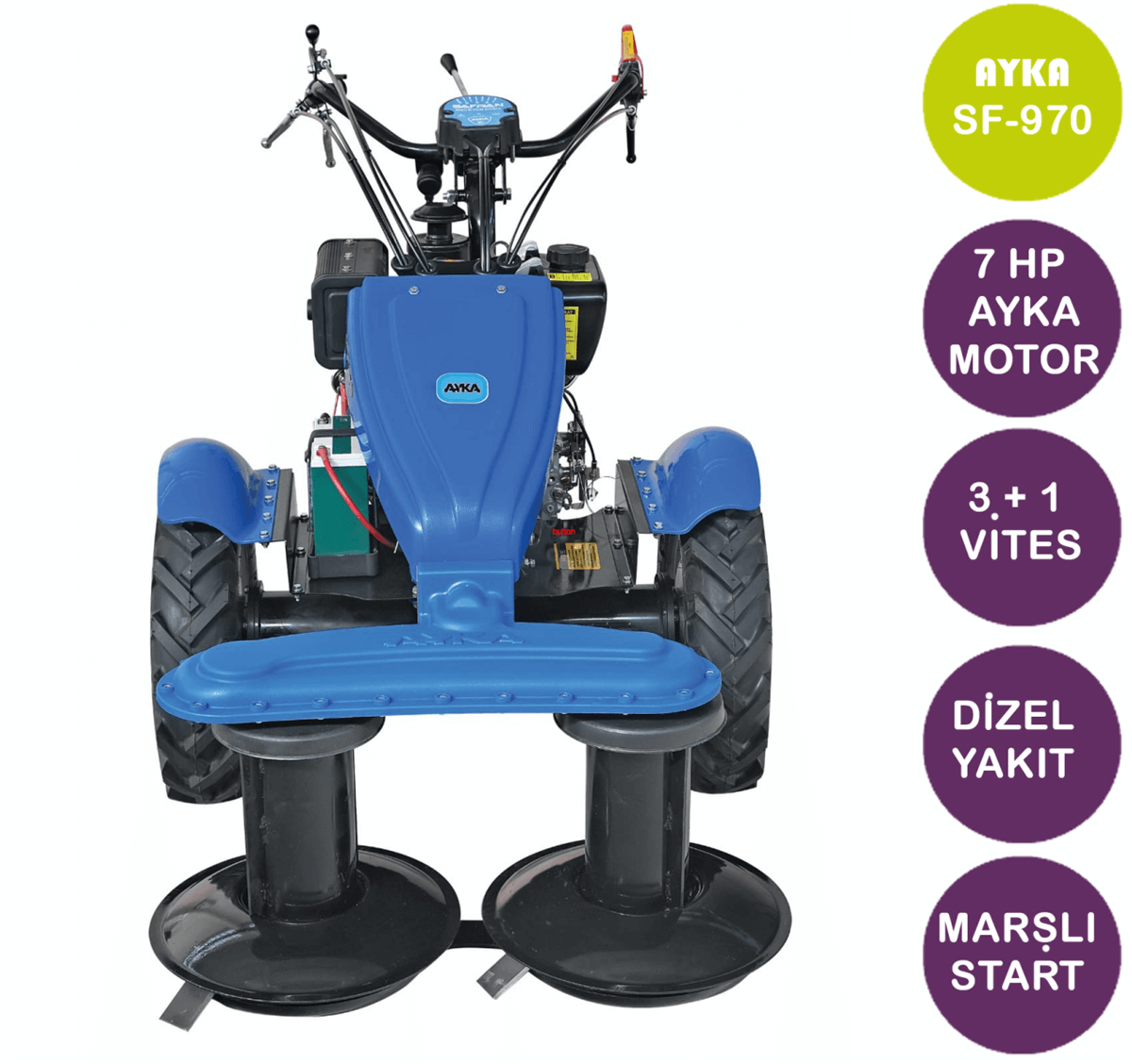 AYKA Ot Biçme Makinesi SF-970 Dizel Motor FE 178 Marşlı 7 Hp
