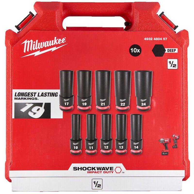 Milwaukee Endüstriyel Darbeli Lokma Seti 1/2 Uzun 10 Parça 4932480457