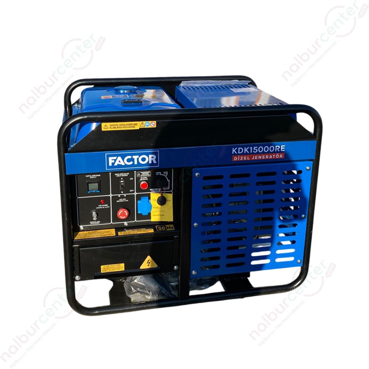 Factor KDK15000RE Dizel Jeneratör 15KVA Marşlı Monofaze (Drone Jeneratörü)