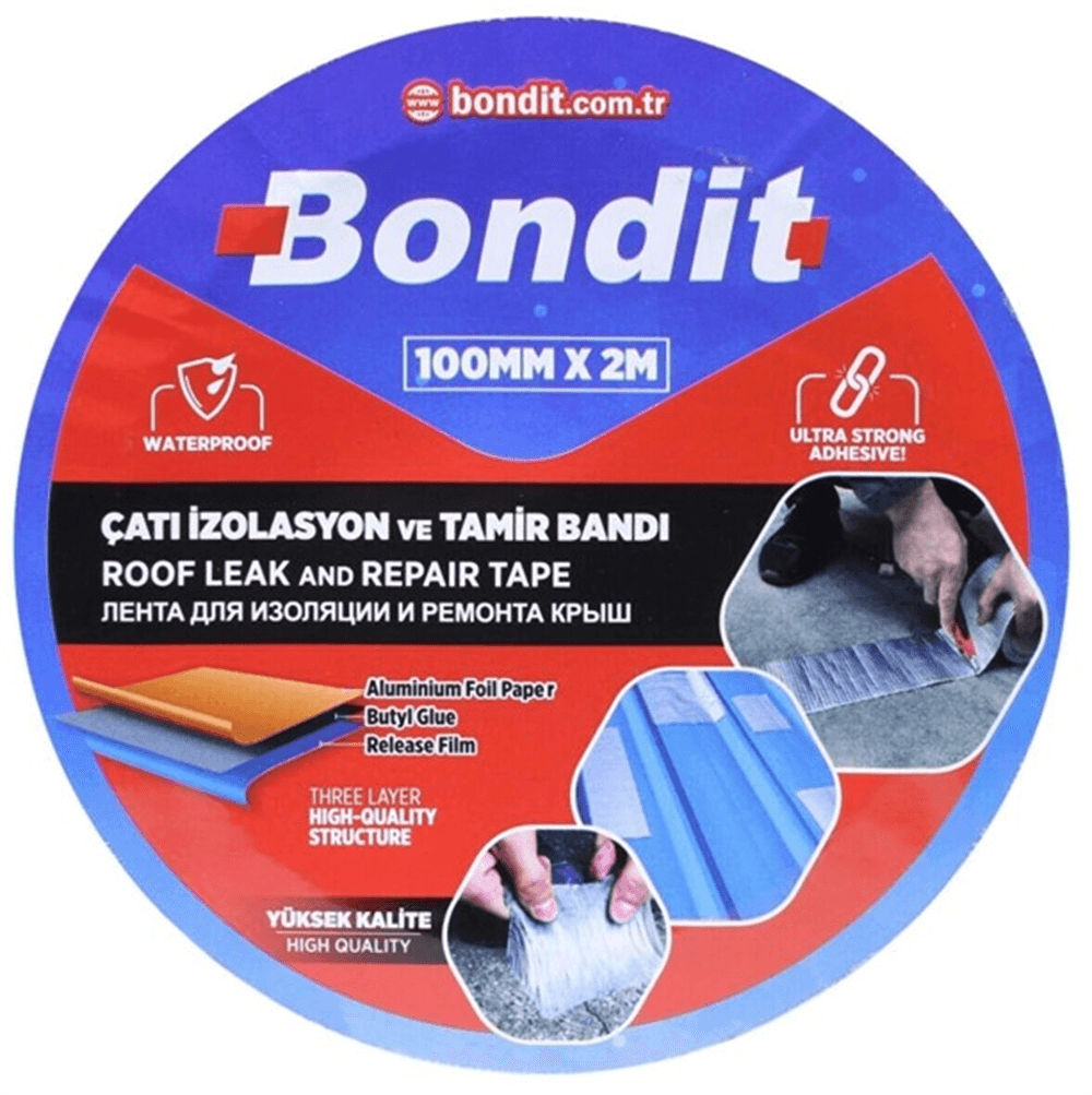 Bondit Çatı İzolasyon Ve Tamir Bandı 100 Mm X 2 Mt BNDC210