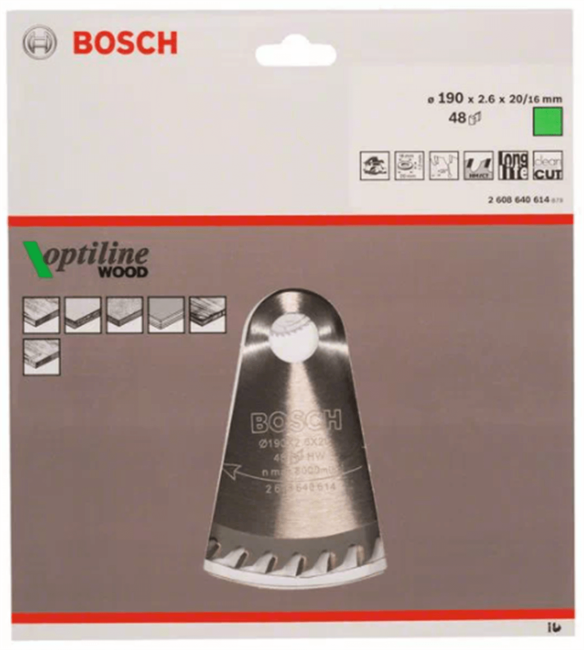Bosch Daire Testere Bıçağı 190*2.6*20/16mm 48 Diş