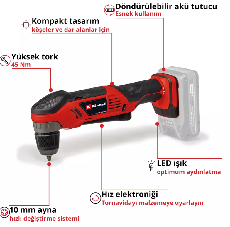 Einhell TE-AD 18 Lİ Solo Dik Açılı Alçı Vidalama 4514290