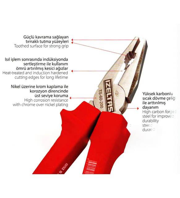 İzeltaş Kombine Pense Opak 160 Mm