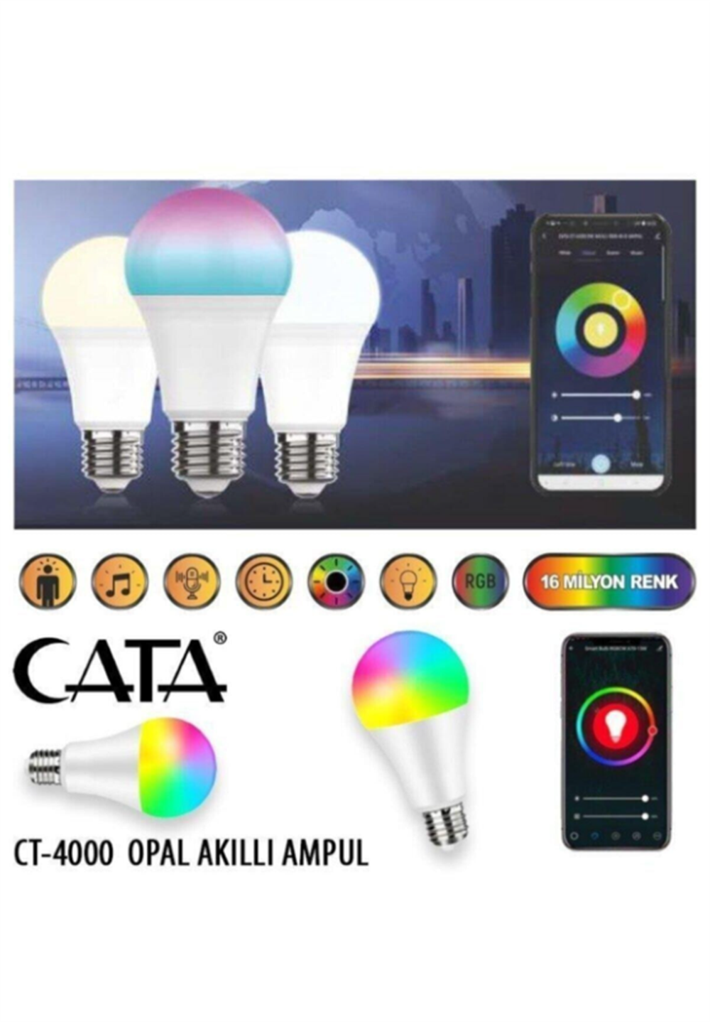 Cata Akıllı Led Ampul 9w Ct-4000