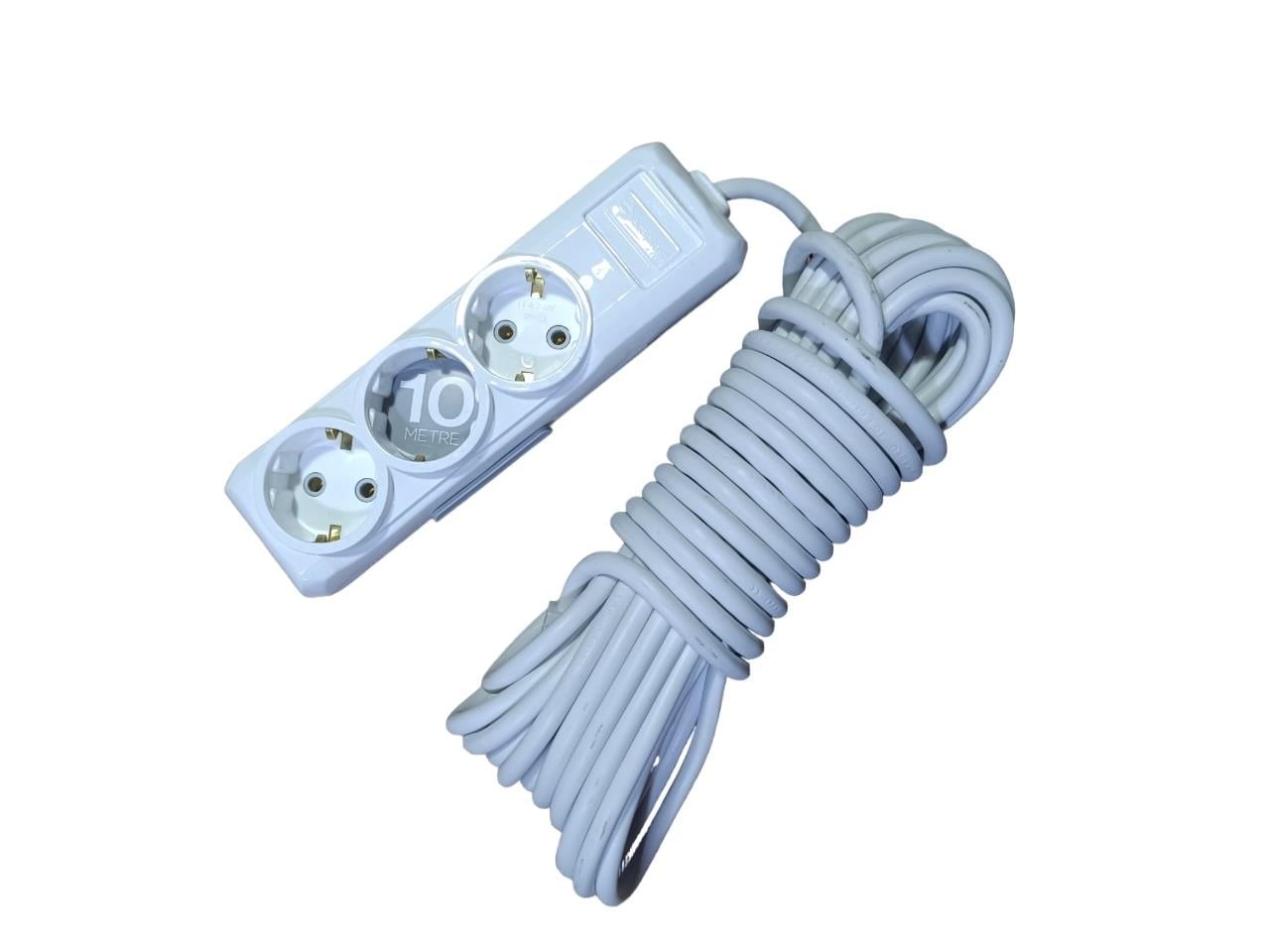 Eraplast Üçlü Topraklı Kablolu Grup Priz 10 MT 420120