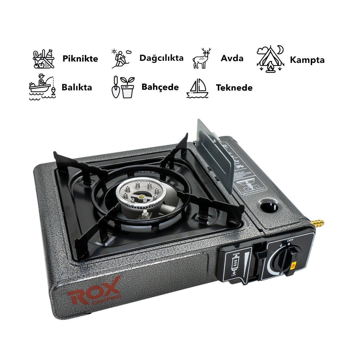 Rox Camping Tekli Portatif Kamp Ocağı 153ROX0103  Gri