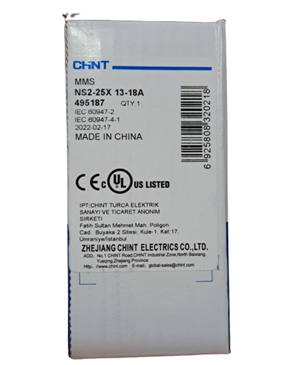 Chint Motor Koruma Şalteri NS2-25X 13-18A 495187