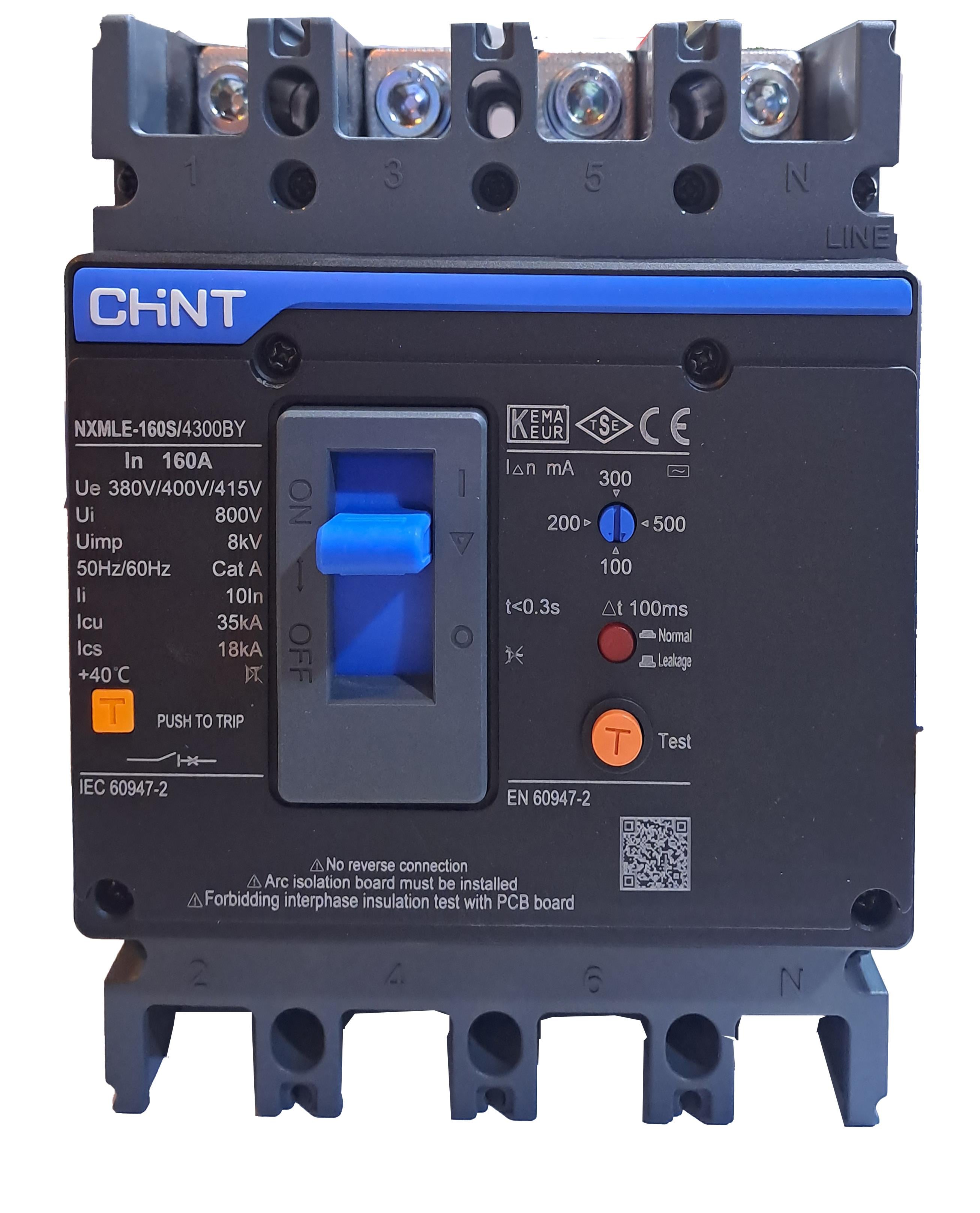 Chint NXMLE-160S/4300BY Bobinli Kompakt Şalter 4P 160A 36KA 337258
