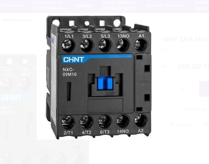 Chnt Mini Kontaktör 4KW 9A 836576