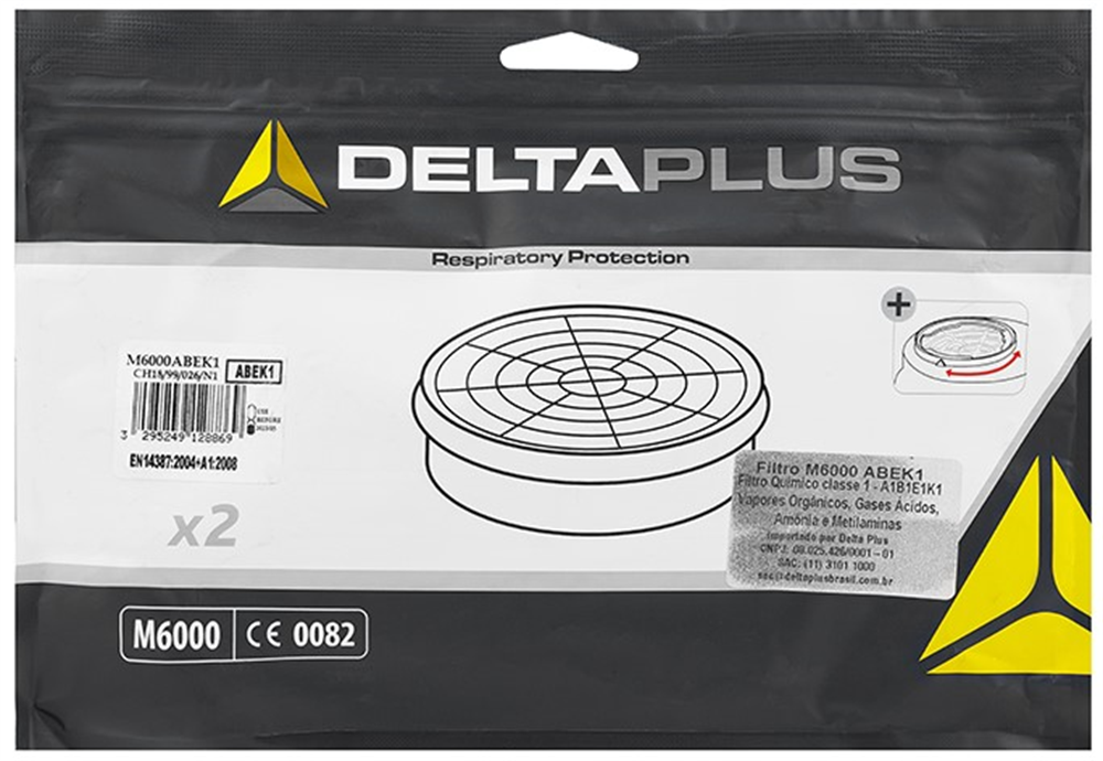 Delta Plus Yarım Yüz Maske Filtre 2 Adet M6000 Abek1