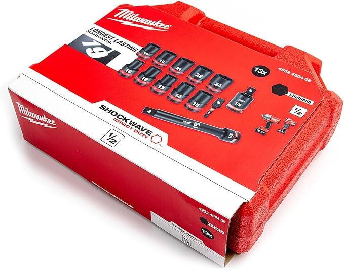 Milwaukee Endüstriyel Lokma Set Darbeli 1/2 13 Parça 4932480456