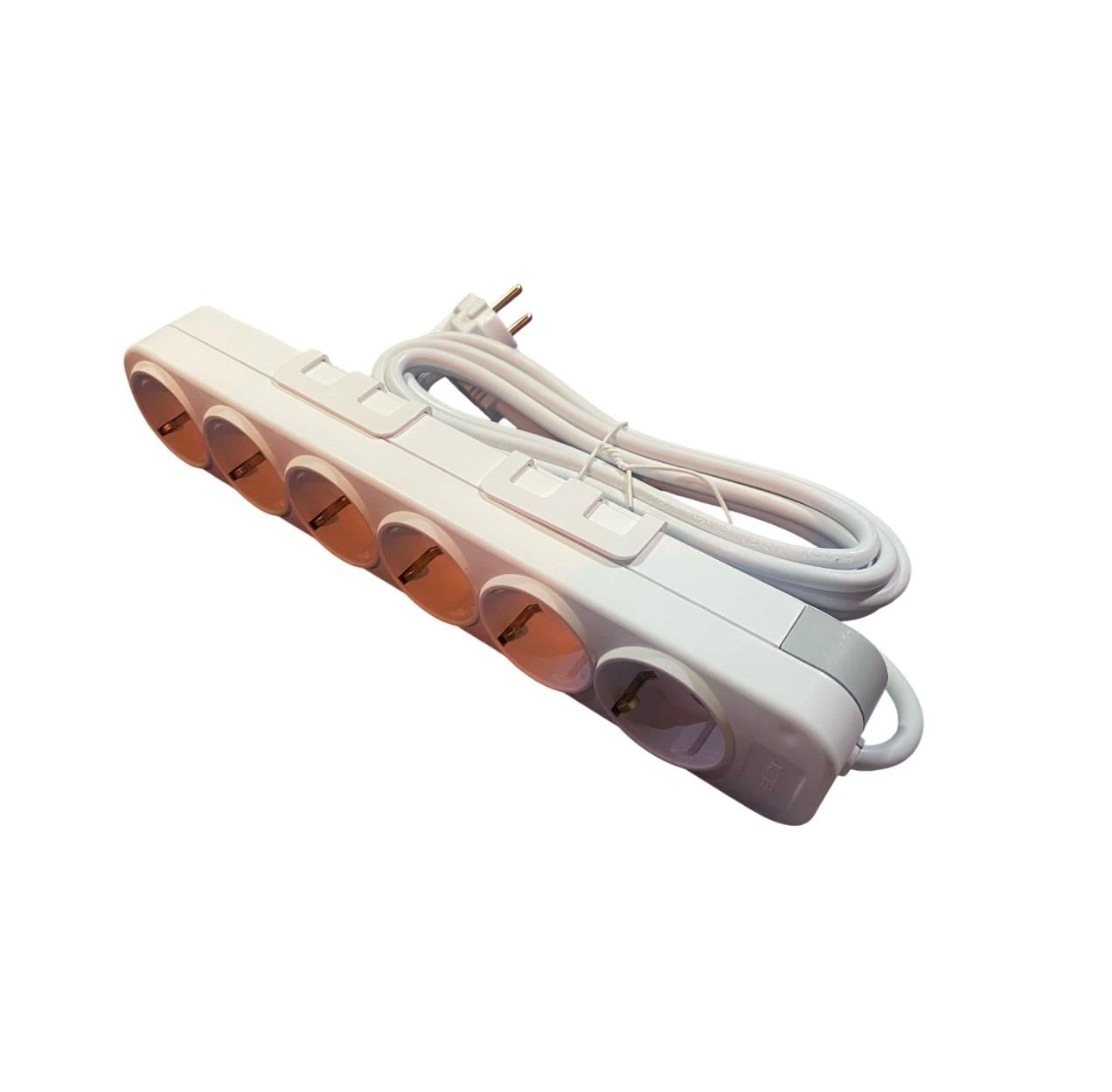 Elbi Myra Altılı Çocuk Korumalı Topraklı Grup Priz 3 MT