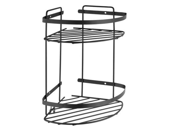 Tema Basıc Köşelik 2 Katlı Mat Siyah Paslanmaz 18*18 CM 74052-2M