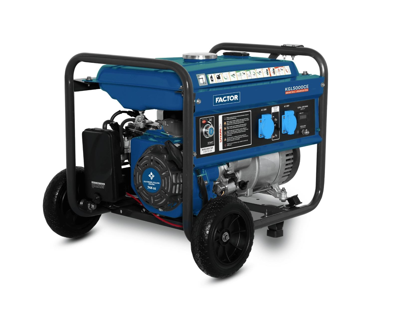 Factor KGL5000CE  Benzinli Jeneratör İpli-Marşlı 5 KVAJeneratörler