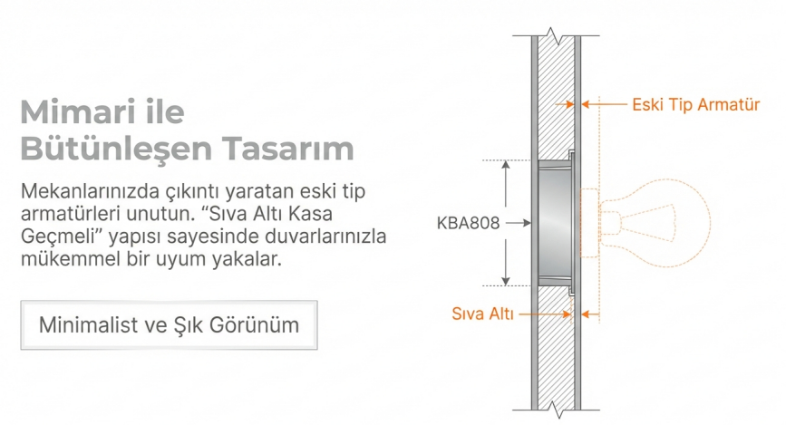 K2 Merdiven Armatürü 3W 3000K Radar Sensörlü KBA808
