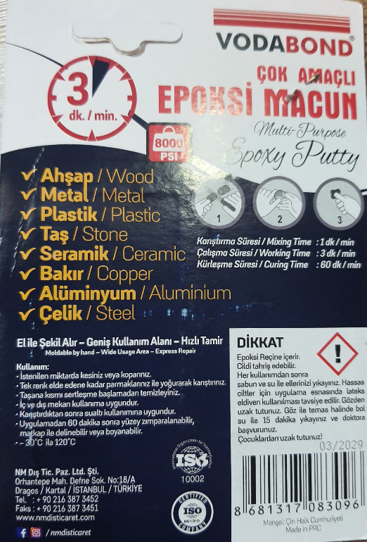 Vodabond Epoksi Macun 9 Gr X 2