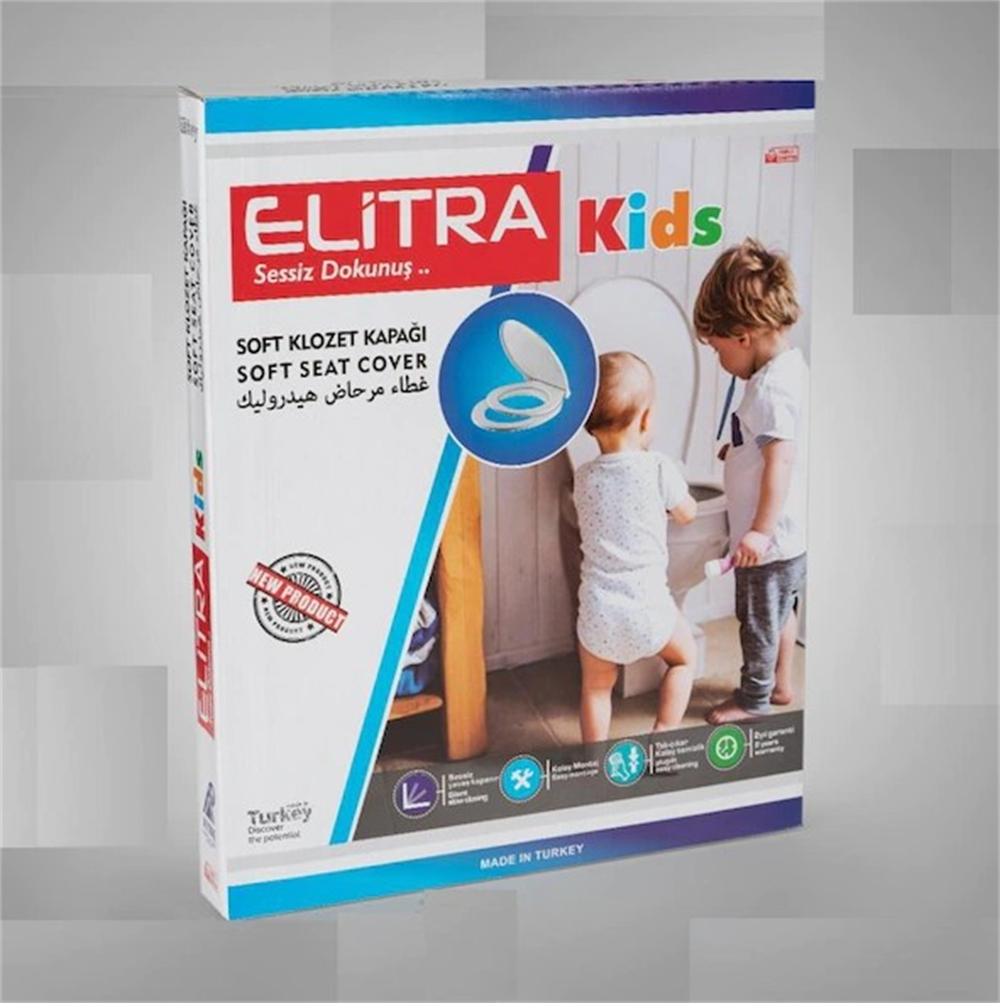 Elitra Yavaş Kapanır Çocuk Adaptörlü Klozet Kapağı