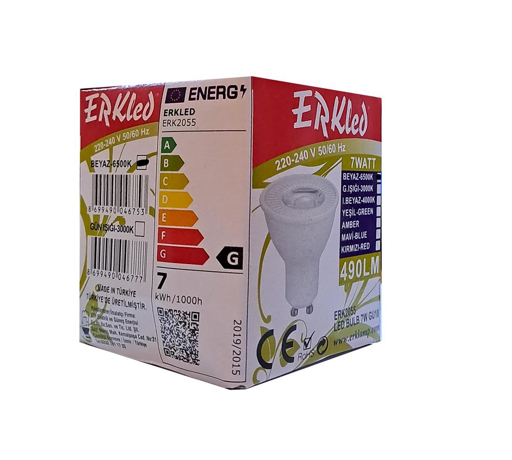 Erkled Çanak Ampul G10 Duy 7W Beyaz Erk2055