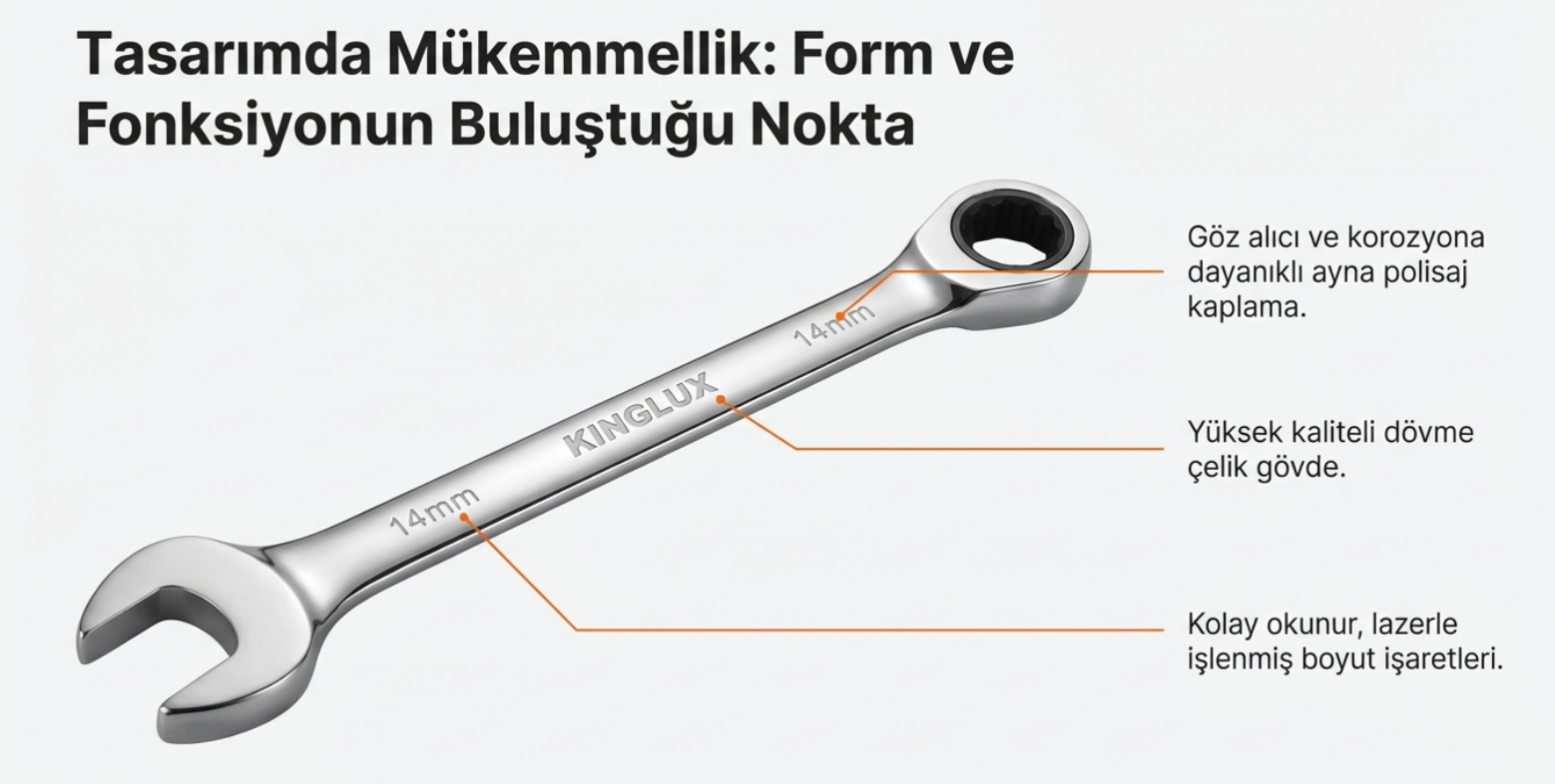 Kınglux Kombine Cırcır Anahtar Set 7 Parça