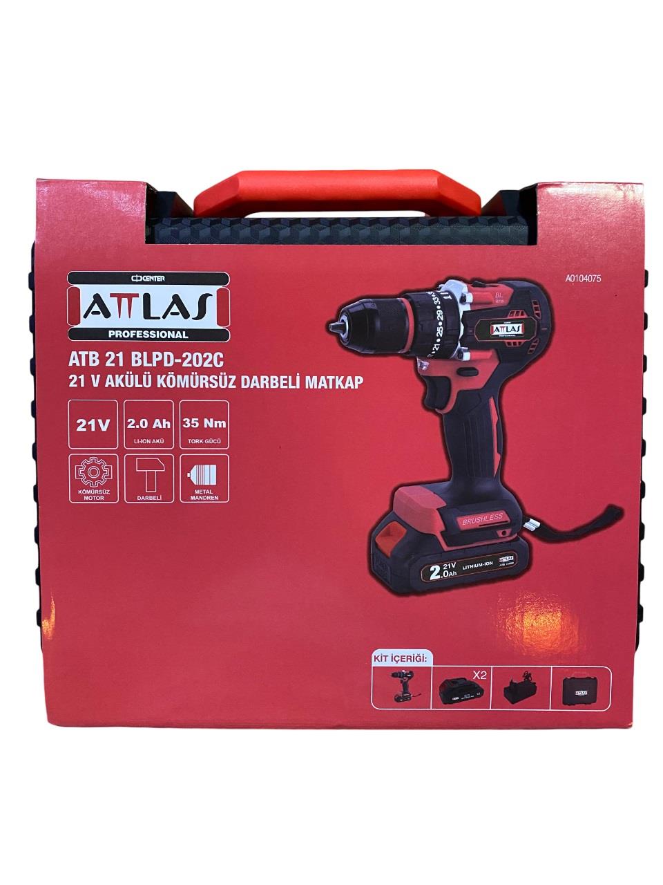 Attlas ATB 21 BLPD-202C 21V 2x2.0 Ah Çift Akülü Kömürsüz Darbeli Matkap
