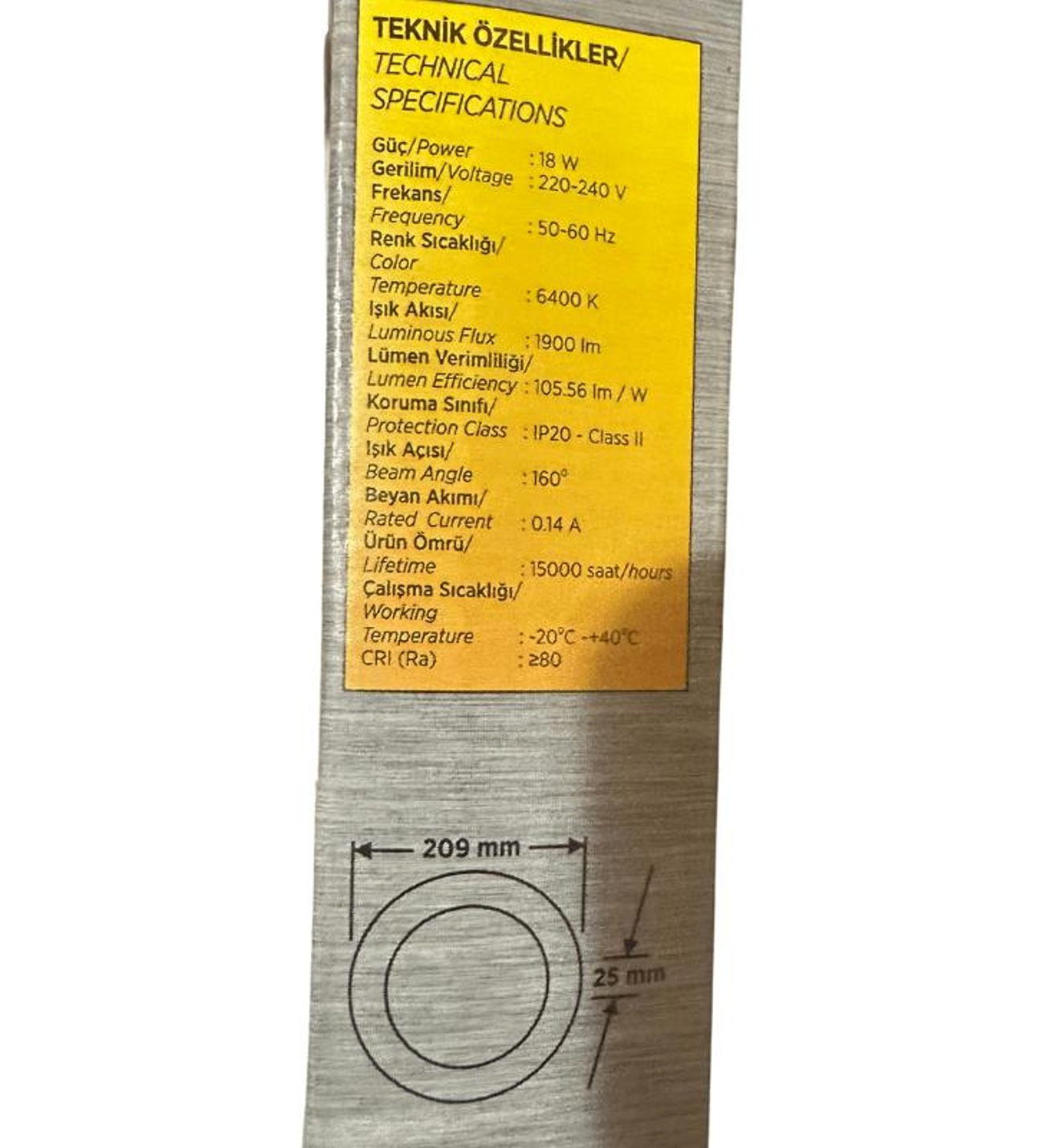 Cata Led Panel S/Ü Yuvarlak 18W Beyaz CT-5233B