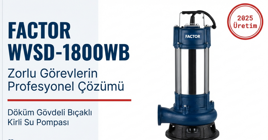 Factor Döküm Gövdeli Bıçaklı Kirli Su Pompası 1800W