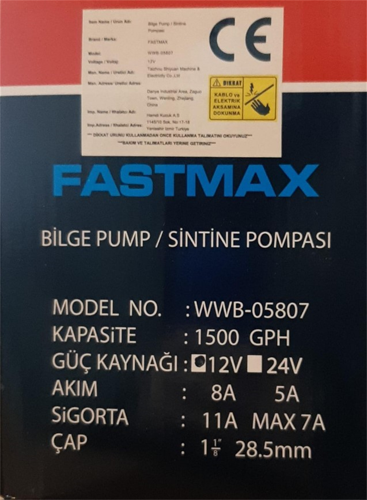 Fastmax Sintine Pompa 1500 12V WWB-05807