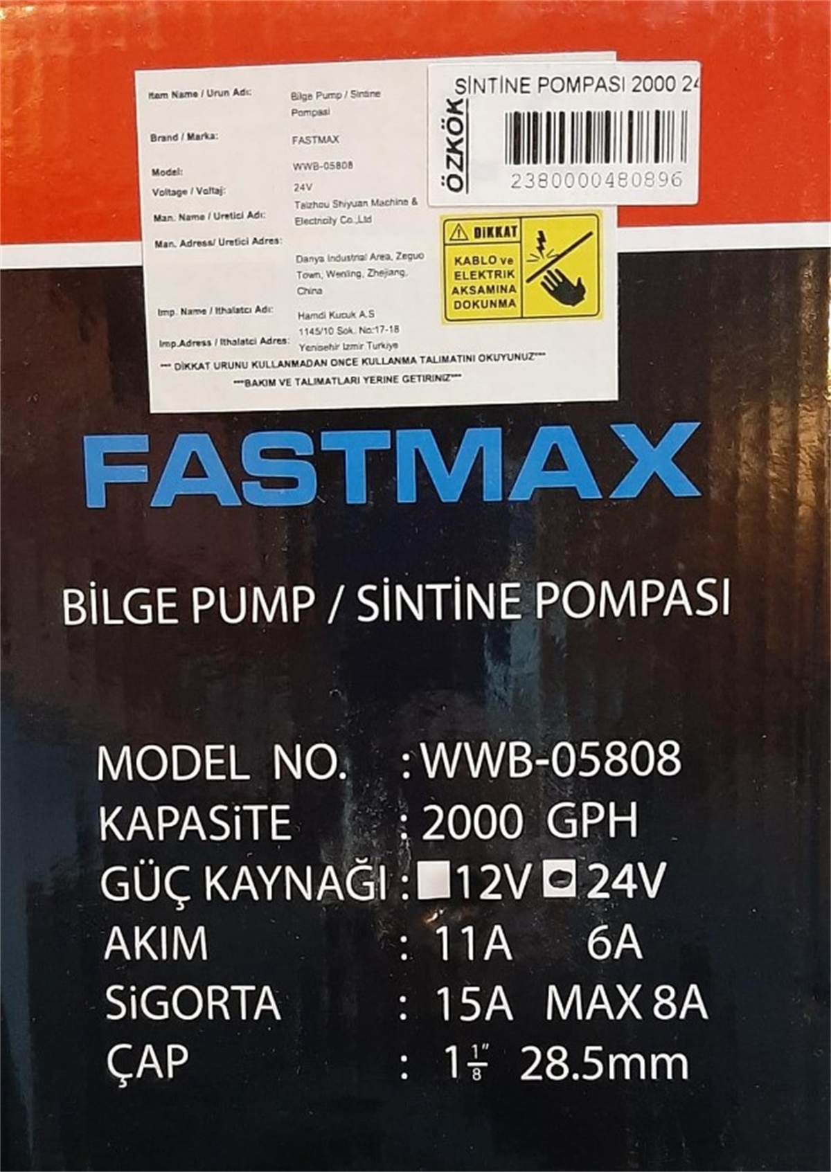 Fastmax Sintine Pompası 2000 24 V WWB-05808