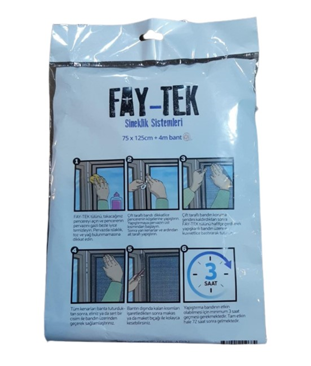 Fay-Tek Sineklik 75x125 + 4 Metre BantSineklikler