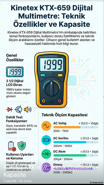 Kınetex Dijital Multimetre  KTX-659
