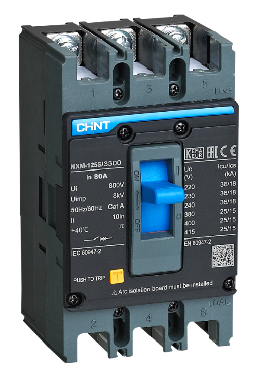 Chnt Kompakt Şalter 80A 25KA 3P Sabit Tip 131361