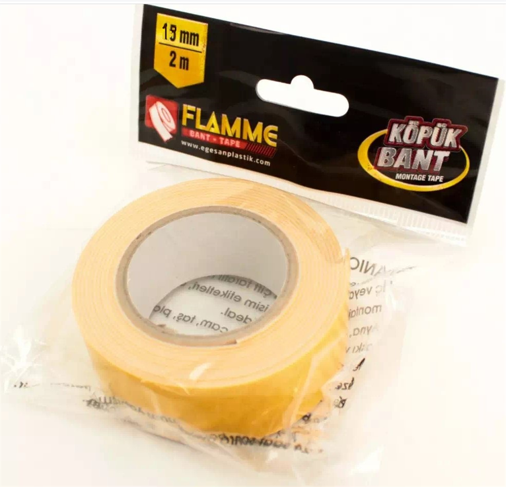Flamme Çift Taraflı Köpük Bant 19 Mm X 2 MtTamir Bantları