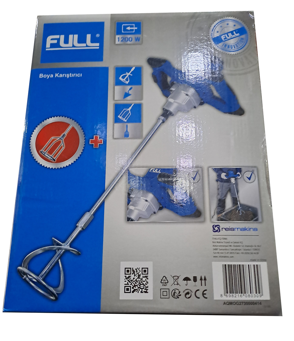 Full PM1200 Boya ve Harç Karıştırıcı 1200W