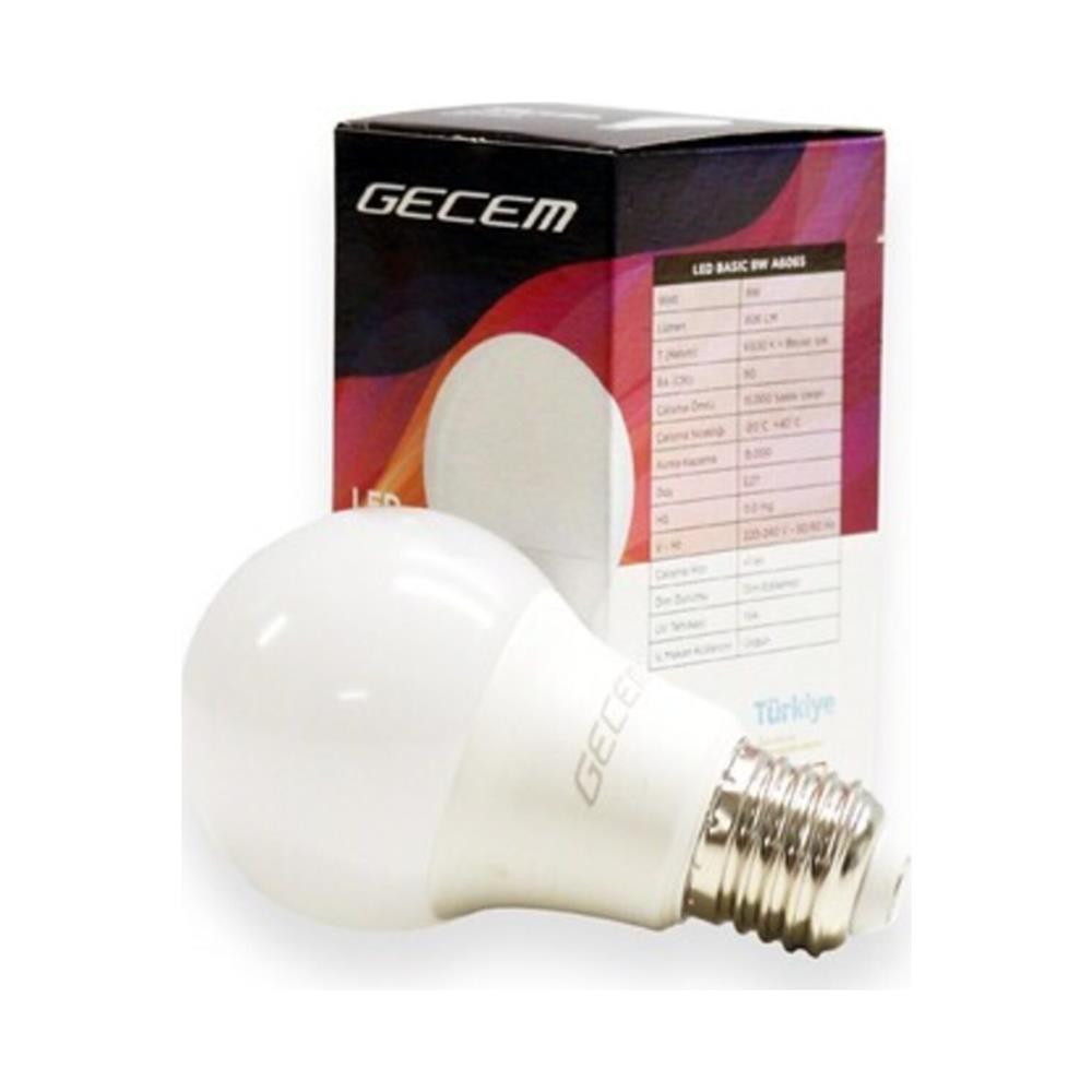Gecem Tasarruflu Led Ampul 9 W Beyaz Işık E27