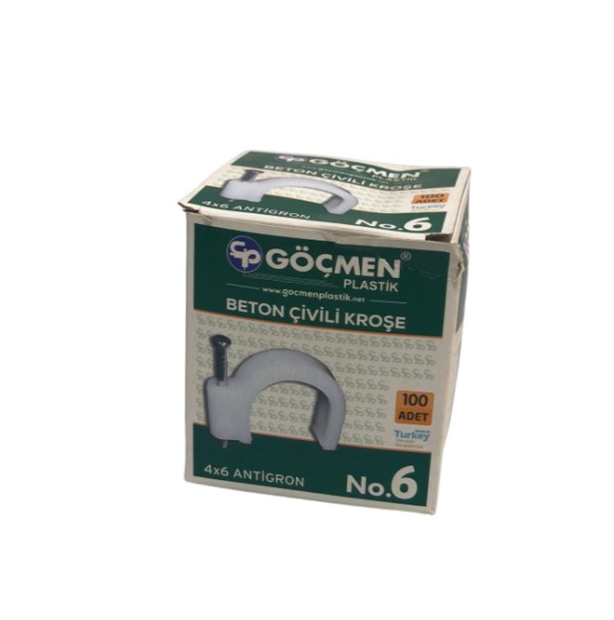 Göçmen Beton Çivili Kroşe No:6 (100 Adet)