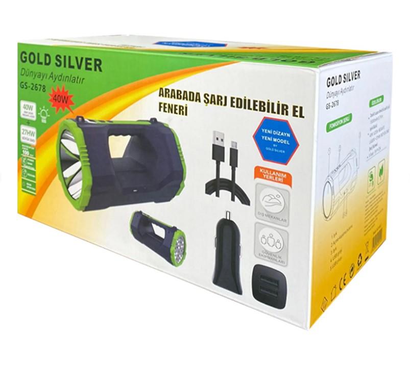 Gold Silver Şarjlı El Feneri 40w Gs-2678