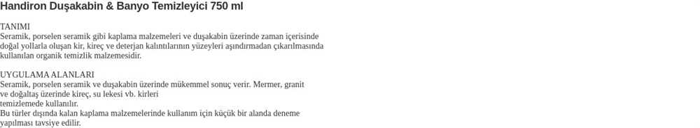 Handiron Banyo Ve Duşakabin Spreyi 750 Ml