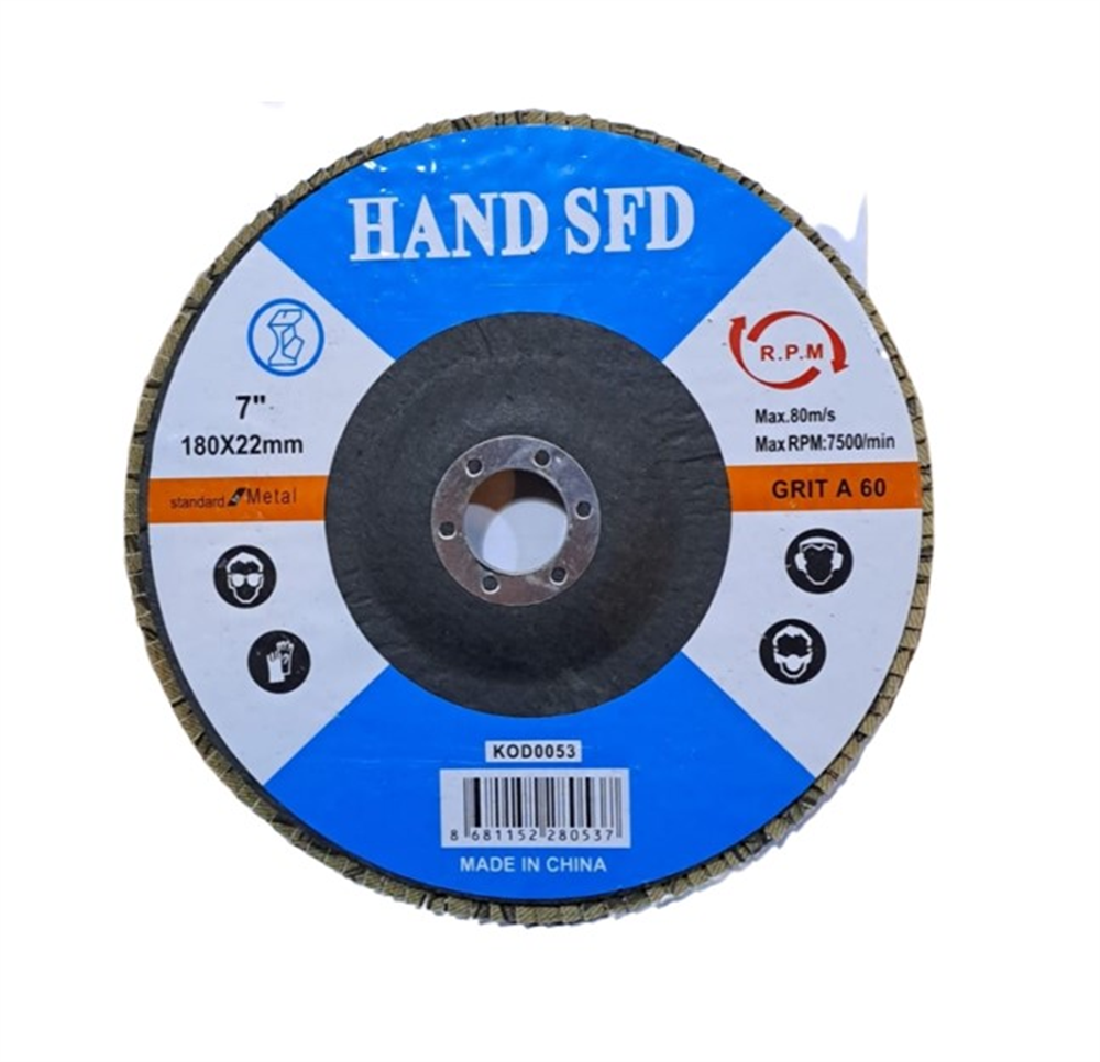 Handsfd Flap Disk Zımpara 180x22 Mm 60 Kum Kod:0053Disk Zımparalar