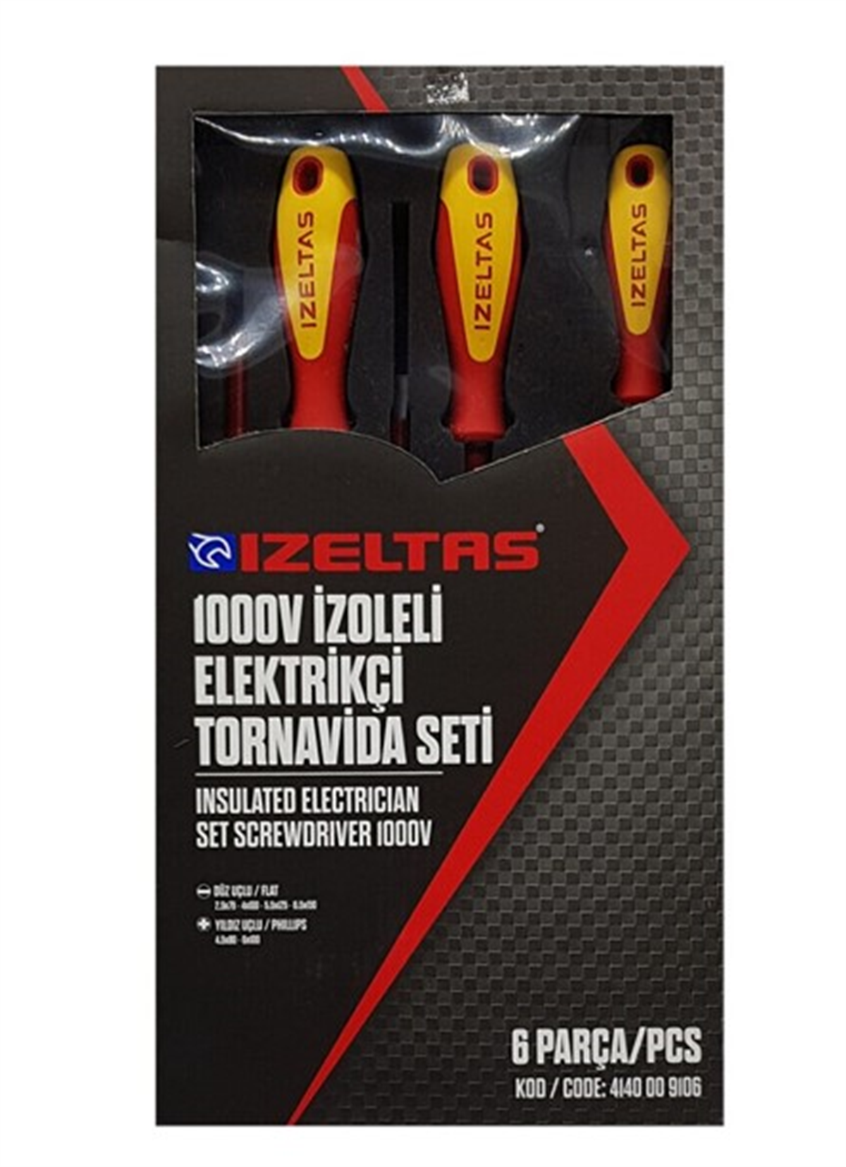 İzeltaş  Elektrikçi İzoleli Tornavida Seti 1000 V 6 Parça