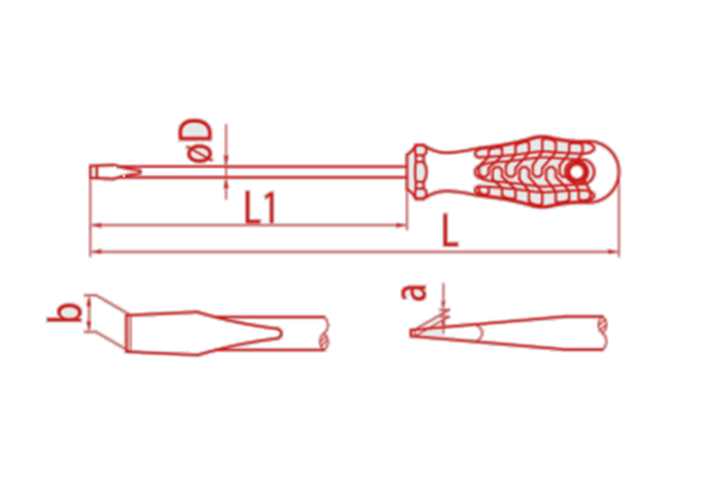 İzeltaş Opak Düz Uçlu Tornavida Opak 6x150 Mm