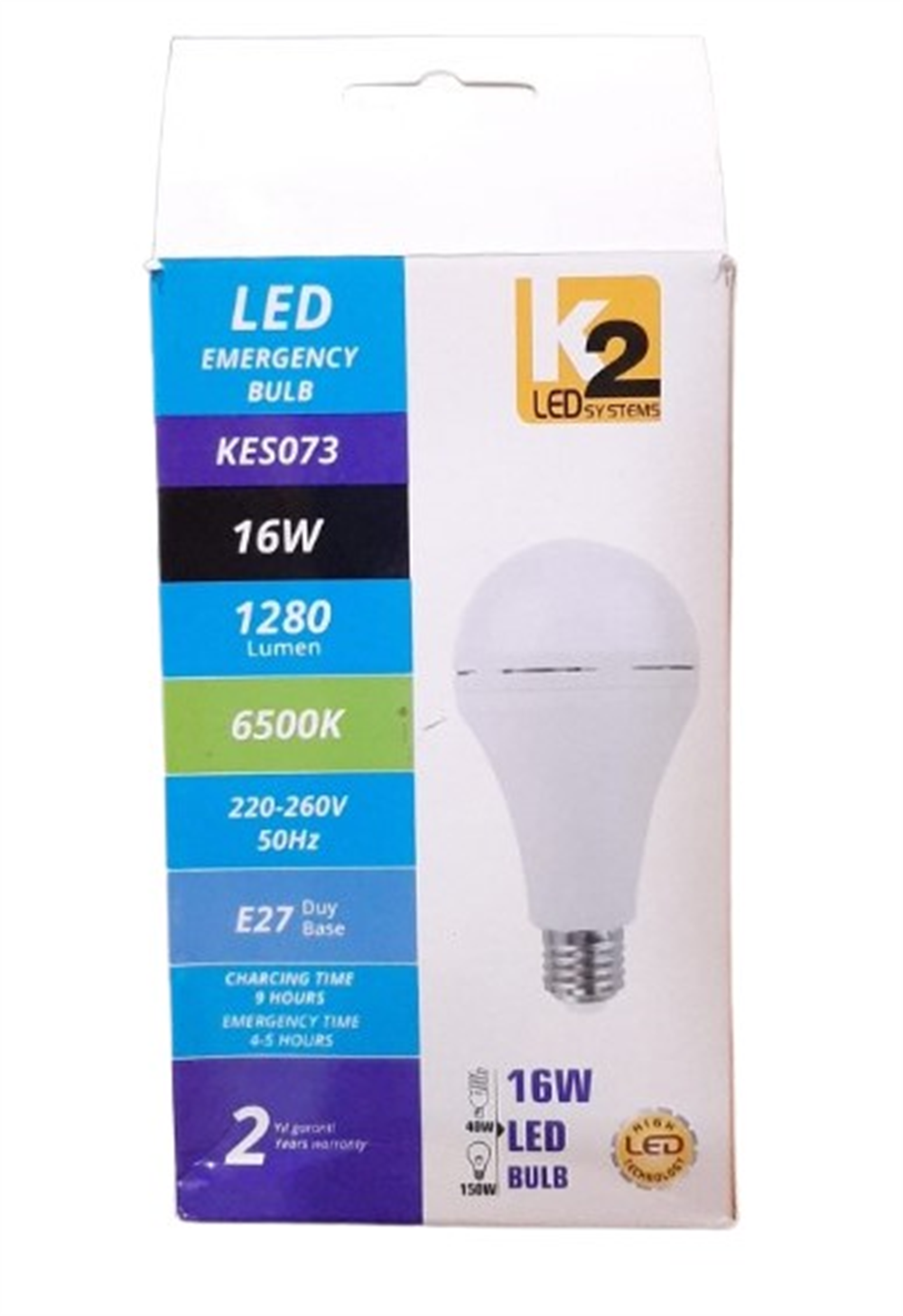 K2 Led Şarjlı Ampul E27 20W Beyaz KES073Led Ampuller